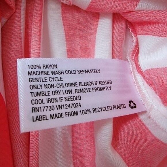 NWT XHILARATION Ruffled Trim Skirt Coral Fuchsia White Striped Size M - Picture 5 of 11